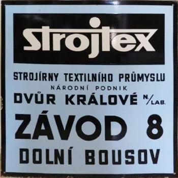 Podniková plechová cedule Strojtex  Podniková plechová cedule Strojtex